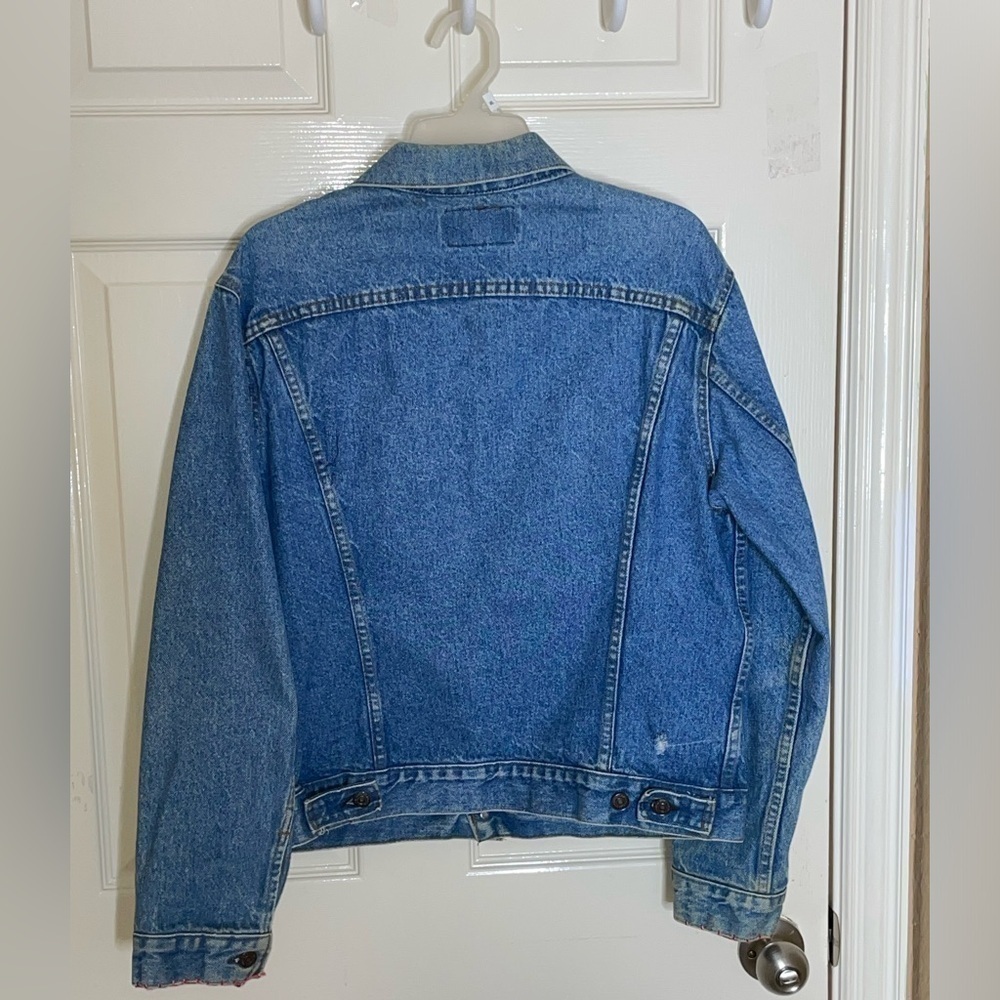 Vintage 80s Levis Blue Denim Jean 70506-214 Trucker Jacket Mens Sz 42 USA Nice! - Picture 6 of 9